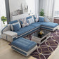L-Shape Sofa Pillowed Back Cushions Square Arm Sectionals for Four People 129"L x 71"W x 32"H Lake Blue Clearhalo 'furn' 'furn_sectionals' 'Furniture' 'furniture_sectionals' 'Living Room Furniture' 'Sectionals' 4896359