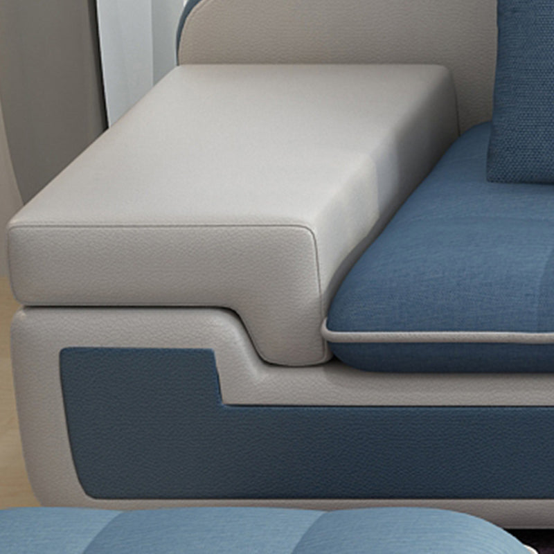 L-Shape Sofa Pillowed Back Cushions Square Arm Sectionals for Four People Clearhalo 'furn' 'furn_sectionals' 'Furniture' 'furniture_sectionals' 'Living Room Furniture' 'Sectionals' 4896362