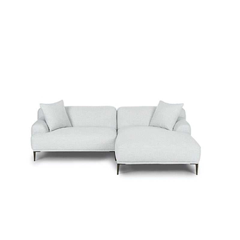 Modern Beige Sectional Sofa Scooped Arm Tight Back Sectional for Living Room 110"L x 63"W x 29"H Linen Clearhalo 'furn' 'furn_sectionals' 'Furniture' 'furniture_sectionals' 'Living Room Furniture' 'Sectionals' 4896372