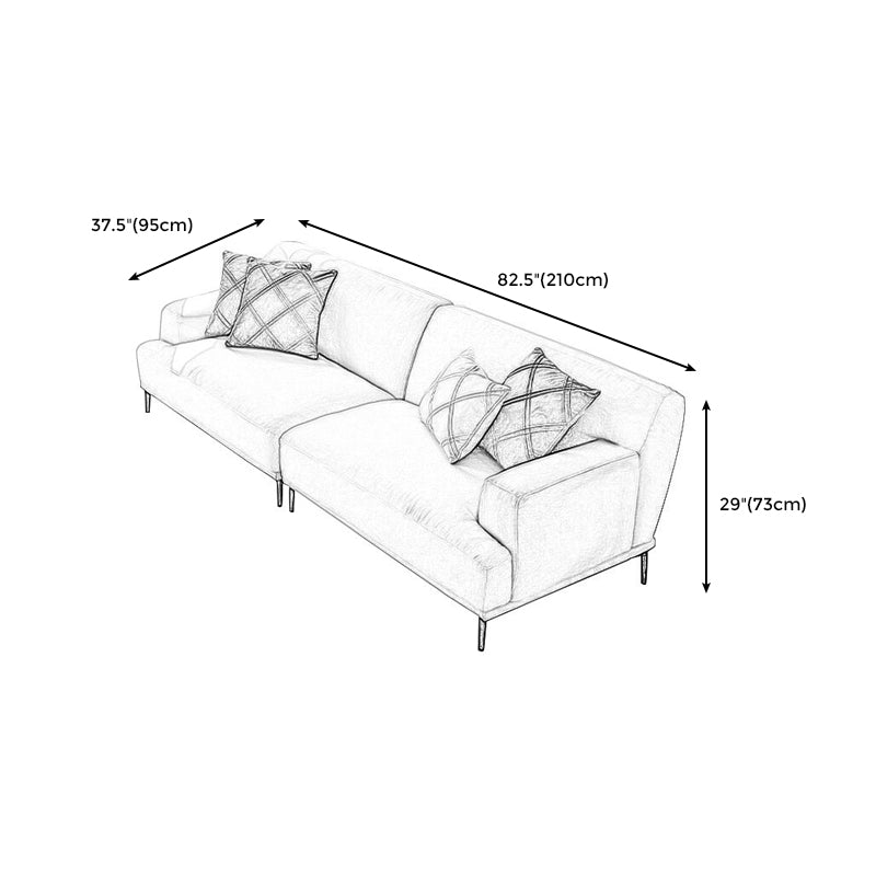 Modern Beige Sectional Sofa Scooped Arm Tight Back Sectional for Living Room Clearhalo 'furn' 'furn_sectionals' 'Furniture' 'furniture_sectionals' 'Living Room Furniture' 'Sectionals' 4896378
