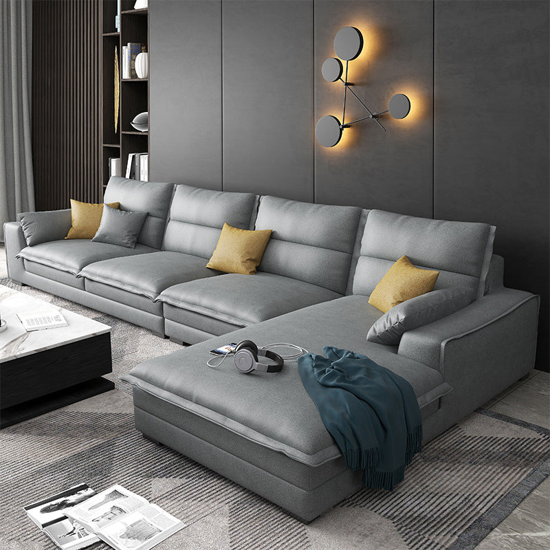 Modern Sofa Right Facing L-Shape Sectionals with Chaise for Living Room Light Gray Clearhalo 'furn' 'furn_sectionals' 'Furniture' 'furniture_sectionals' 'Living Room Furniture' 'Sectionals' 4896396