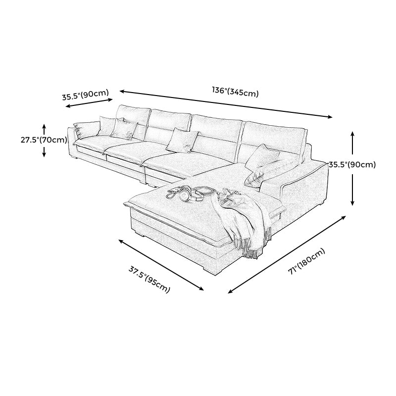 Modern Sofa Right Facing L-Shape Sectionals with Chaise for Living Room Clearhalo 'furn' 'furn_sectionals' 'Furniture' 'furniture_sectionals' 'Living Room Furniture' 'Sectionals' 4896405
