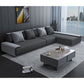 Contemporary Sofa141.73" L X 70.86" W X 29.52" H Armless Sectional for Apartment Dark Grey Light Grey Linen Clearhalo 'furn' 'furn_sectionals' 'Furniture' 'furniture_sectionals' 'Living Room Furniture' 'Sectionals' 4896417