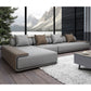 Contemporary Sofa141.73" L X 70.86" W X 29.52" H Armless Sectional for Apartment Gray Coffee Clearhalo 'furn' 'furn_sectionals' 'Furniture' 'furniture_sectionals' 'Living Room Furniture' 'Sectionals' 4896418