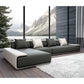 Contemporary Sofa141.73" L X 70.86" W X 29.52" H Armless Sectional for Apartment Dark Gray-White Linen Sponge Clearhalo 'furn' 'furn_sectionals' 'Furniture' 'furniture_sectionals' 'Living Room Furniture' 'Sectionals' 4896424