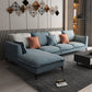 129.92"L X 70.87"W X 34.65"H Modern Sofa Cushions Square Arm Sectional with Chaise Blue Faux Leather Left Clearhalo 'furn' 'furn_sectionals' 'Furniture' 'furniture_sectionals' 'Living Room Furniture' 'Sectionals' 4896428