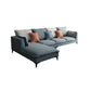 129.92"L X 70.87"W X 34.65"H Modern Sofa Cushions Square Arm Sectional with Chaise Blue Cotton Blend Left Clearhalo 'furn' 'furn_sectionals' 'Furniture' 'furniture_sectionals' 'Living Room Furniture' 'Sectionals' 4896431