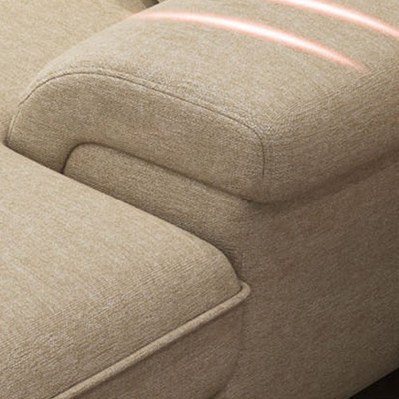 L-Shape Pillowed Back Cushions Sectional Faux Leather/Cottom Blend Sofa and Chaise Clearhalo 'furn' 'furn_sectionals' 'Furniture' 'furniture_sectionals' 'Living Room Furniture' 'Sectionals' 4896484