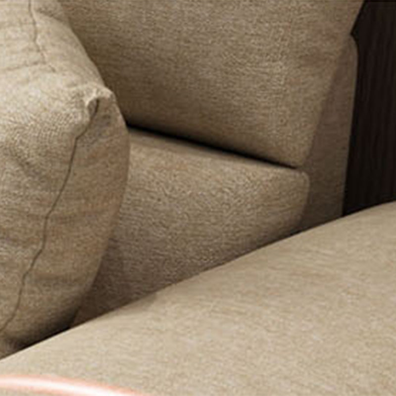 L-Shape Pillowed Back Cushions Sectional Faux Leather/Cottom Blend Sofa and Chaise Clearhalo 'furn' 'furn_sectionals' 'Furniture' 'furniture_sectionals' 'Living Room Furniture' 'Sectionals' 4896486