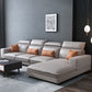 L-Shape Sofa Faux Leather High Back Square Arm Sectional with Stain-Resistant Off-White Clearhalo 'furn' 'furn_sectionals' 'Furniture' 'furniture_sectionals' 'Living Room Furniture' 'Sectionals' 4896490