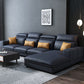 L-Shape Sofa Faux Leather High Back Square Arm Sectional with Stain-Resistant Blue Clearhalo 'furn' 'furn_sectionals' 'Furniture' 'furniture_sectionals' 'Living Room Furniture' 'Sectionals' 4896492