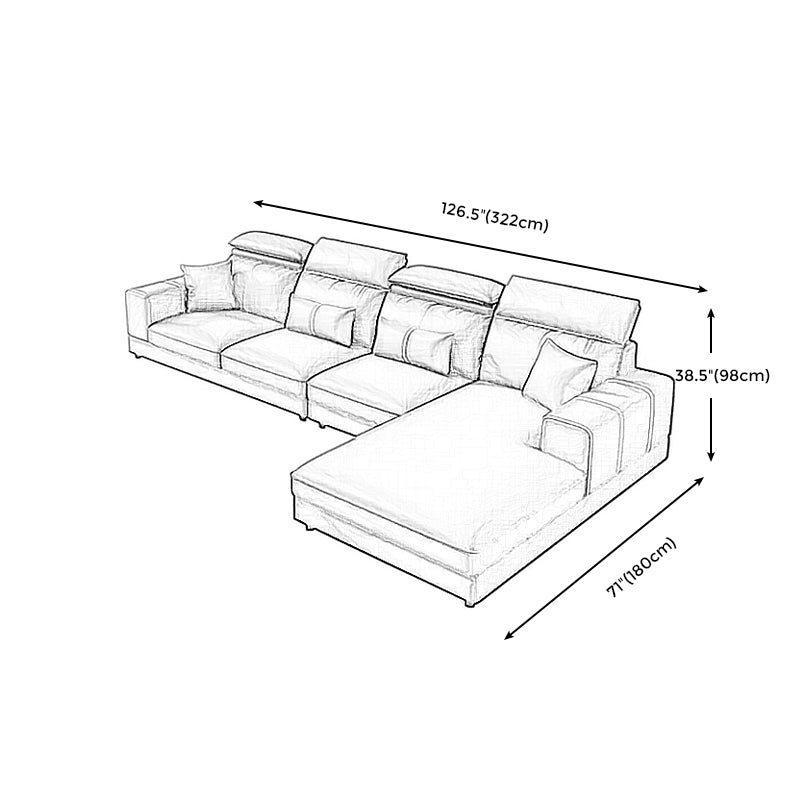 L-Shape Sofa Faux Leather High Back Square Arm Sectional with Stain-Resistant Clearhalo 'furn' 'furn_sectionals' 'Furniture' 'furniture_sectionals' 'Living Room Furniture' 'Sectionals' 4896500