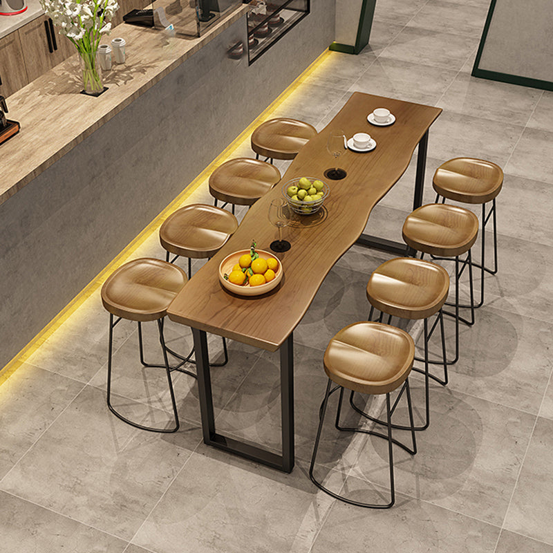 Pine Wood Bar Dining Table Industrial Bar Table with Sled Base Clearhalo 'Bar Furniture' 'Bar Tables' 'bar_tables' 'furn' 'furn_bar_tables' 'Furniture' 'furniture_bar_tables' 'Kitchen & Dining Furniture' 4898767