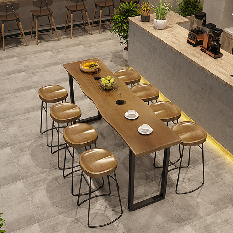 Pine Wood Bar Dining Table Industrial Bar Table with Sled Base Clearhalo 'Bar Furniture' 'Bar Tables' 'bar_tables' 'furn' 'furn_bar_tables' 'Furniture' 'furniture_bar_tables' 'Kitchen & Dining Furniture' 4898768