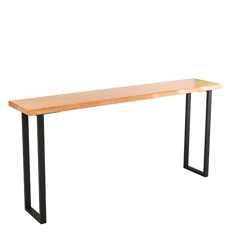 PIne Wood Bar Dining Table Modern Bar Table with Sled Base for Milk Tea Shop Kitchen Without Chairs Clearhalo 'Bar Furniture' 'Bar Tables' 'bar_tables' 'furn' 'furn_bar_tables' 'Furniture' 'furniture_bar_tables' 'Kitchen & Dining Furniture' 4898790