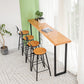 PIne Wood Bar Dining Table Modern Bar Table with Sled Base for Milk Tea Shop Kitchen 63"L x 15.7"W x 41.3"H Without Chairs Clearhalo 'Bar Furniture' 'Bar Tables' 'bar_tables' 'furn' 'furn_bar_tables' 'Furniture' 'furniture_bar_tables' 'Kitchen & Dining Furniture' 4898792