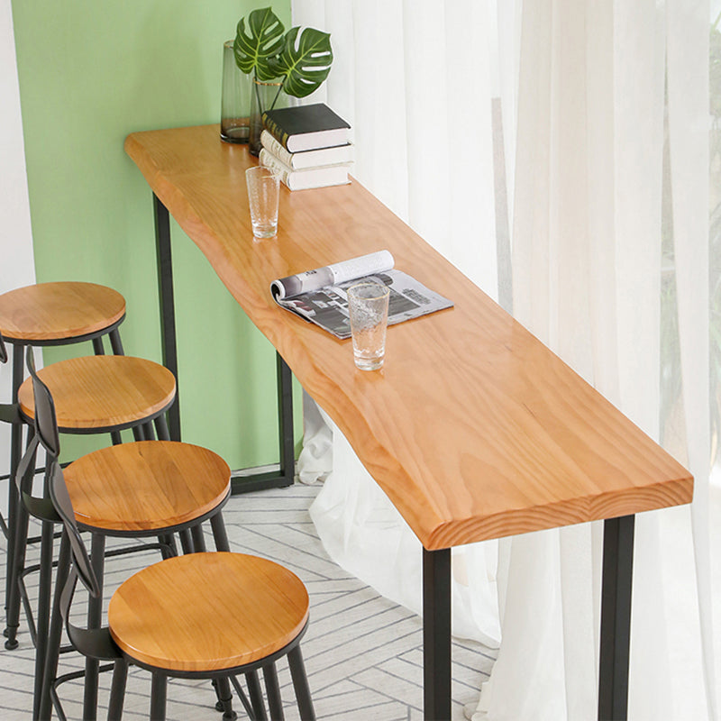 PIne Wood Bar Dining Table Modern Bar Table with Sled Base for Milk Tea Shop Kitchen Clearhalo 'Bar Furniture' 'Bar Tables' 'bar_tables' 'furn' 'furn_bar_tables' 'Furniture' 'furniture_bar_tables' 'Kitchen & Dining Furniture' 4898799