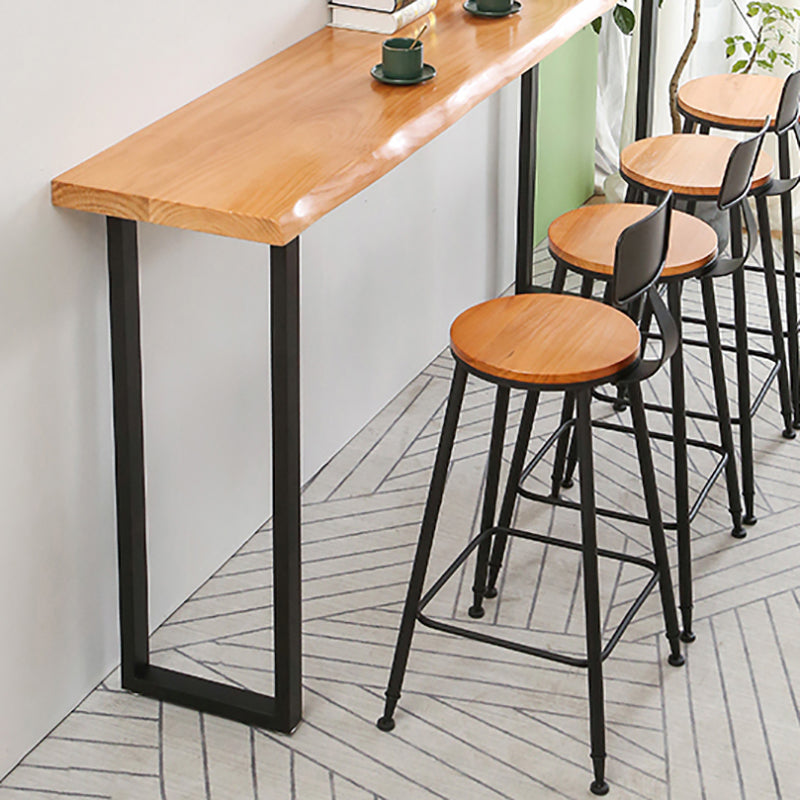 PIne Wood Bar Dining Table Modern Bar Table with Sled Base for Milk Tea Shop Kitchen Clearhalo 'Bar Furniture' 'Bar Tables' 'bar_tables' 'furn' 'furn_bar_tables' 'Furniture' 'furniture_bar_tables' 'Kitchen & Dining Furniture' 4898801
