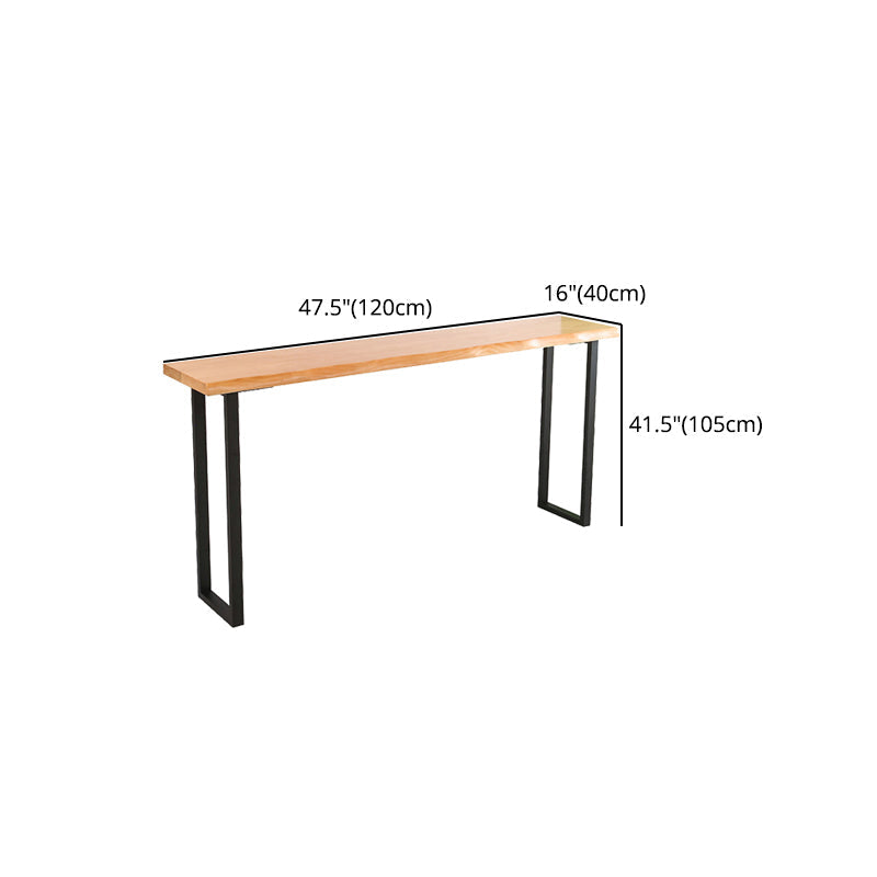 PIne Wood Bar Dining Table Modern Bar Table with Sled Base for Milk Tea Shop Kitchen Clearhalo 'Bar Furniture' 'Bar Tables' 'bar_tables' 'furn' 'furn_bar_tables' 'Furniture' 'furniture_bar_tables' 'Kitchen & Dining Furniture' 4898803