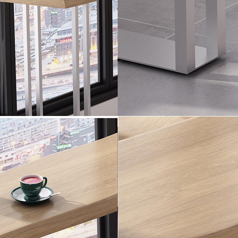 Pine Wood Bar Dining Table Modern Bar Table with Double Pedestal Base for Dining Room Clearhalo 'Bar Furniture' 'Bar Tables' 'bar_tables' 'furn' 'furn_bar_tables' 'Furniture' 'furniture_bar_tables' 'Kitchen & Dining Furniture' 4898838