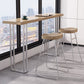 Pine Wood Bar Dining Table Modern Bar Table with Double Pedestal Base for Dining Room Clearhalo 'Bar Furniture' 'Bar Tables' 'bar_tables' 'furn' 'furn_bar_tables' 'Furniture' 'furniture_bar_tables' 'Kitchen & Dining Furniture' 4898840