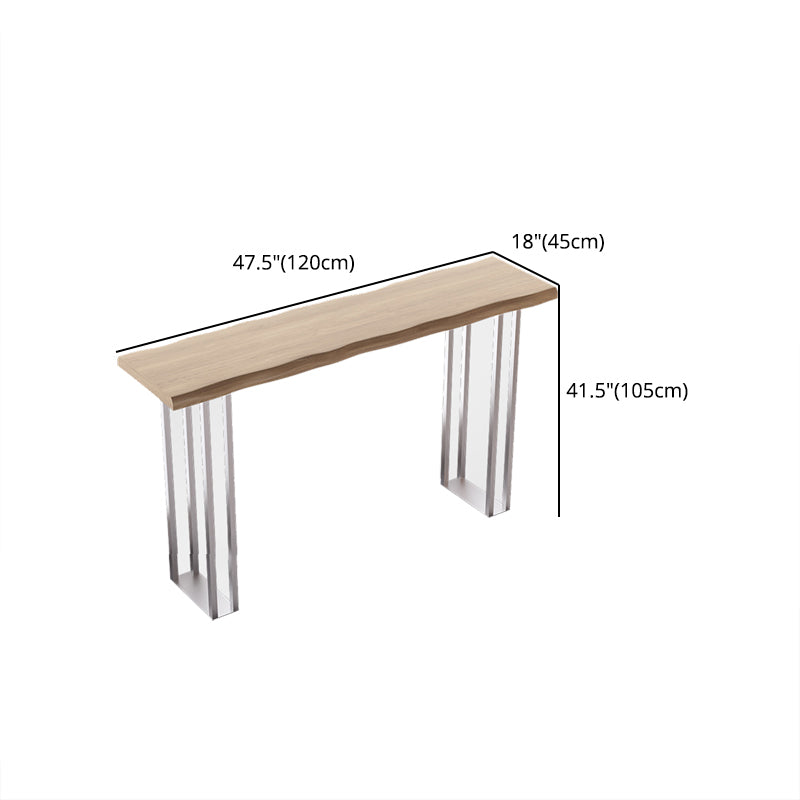 Pine Wood Bar Dining Table Modern Bar Table with Double Pedestal Base for Dining Room Clearhalo 'Bar Furniture' 'Bar Tables' 'bar_tables' 'furn' 'furn_bar_tables' 'Furniture' 'furniture_bar_tables' 'Kitchen & Dining Furniture' 4898841