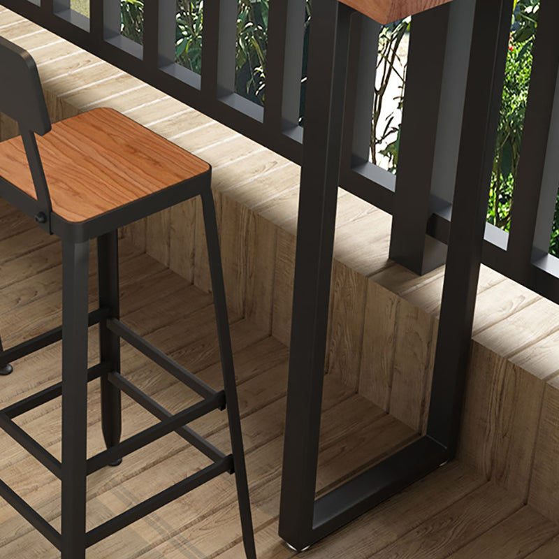 Pine Wood Bar Dining Table Modern Bar Table with Sled Base for Milk Tea Shop Clearhalo 'Bar Furniture' 'Bar Tables' 'bar_tables' 'furn' 'furn_bar_tables' 'Furniture' 'furniture_bar_tables' 'Kitchen & Dining Furniture' 4898858