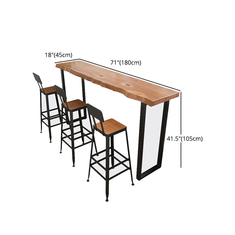 Pine Wood Bar Dining Table Modern Bar Table with Sled Base for Milk Tea Shop Clearhalo 'Bar Furniture' 'Bar Tables' 'bar_tables' 'furn' 'furn_bar_tables' 'Furniture' 'furniture_bar_tables' 'Kitchen & Dining Furniture' 4898864