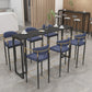 Stone Rectangle Bar Table Contemporary Bar Table with Black Base 70.9"L x 15.7"W x 41.3"H Black Without Footrest Clearhalo 'Bar Furniture' 'Bar Tables' 'bar_tables' 'furn' 'furn_bar_tables' 'Furniture' 'furniture_bar_tables' 'Kitchen & Dining Furniture' 4898875
