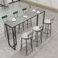 Stone Rectangle Bar Table Contemporary Bar Table with Black Base Grey Without Footrest Clearhalo 'Bar Furniture' 'Bar Tables' 'bar_tables' 'furn' 'furn_bar_tables' 'Furniture' 'furniture_bar_tables' 'Kitchen & Dining Furniture' 4898876