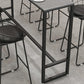 Stone Rectangle Bar Table Contemporary Bar Table with Black Base Clearhalo 'Bar Furniture' 'Bar Tables' 'bar_tables' 'furn' 'furn_bar_tables' 'Furniture' 'furniture_bar_tables' 'Kitchen & Dining Furniture' 4898880