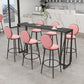Stone Rectangle Bar Table Contemporary Bar Table with Black Base Clearhalo 'Bar Furniture' 'Bar Tables' 'bar_tables' 'furn' 'furn_bar_tables' 'Furniture' 'furniture_bar_tables' 'Kitchen & Dining Furniture' 4898885