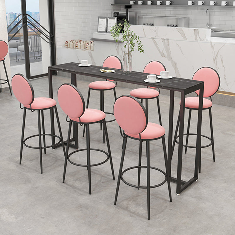Stone Rectangle Bar Table Contemporary Bar Table with Black Base Clearhalo 'Bar Furniture' 'Bar Tables' 'bar_tables' 'furn' 'furn_bar_tables' 'Furniture' 'furniture_bar_tables' 'Kitchen & Dining Furniture' 4898885