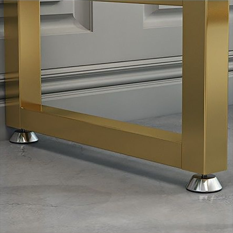 Contemporary Bar Dining Table Rectangle Bar Table with Trestle Base in Gold Clearhalo 'Bar Furniture' 'Bar Tables' 'bar_tables' 'furn' 'furn_bar_tables' 'Furniture' 'furniture_bar_tables' 'Kitchen & Dining Furniture' 4898896