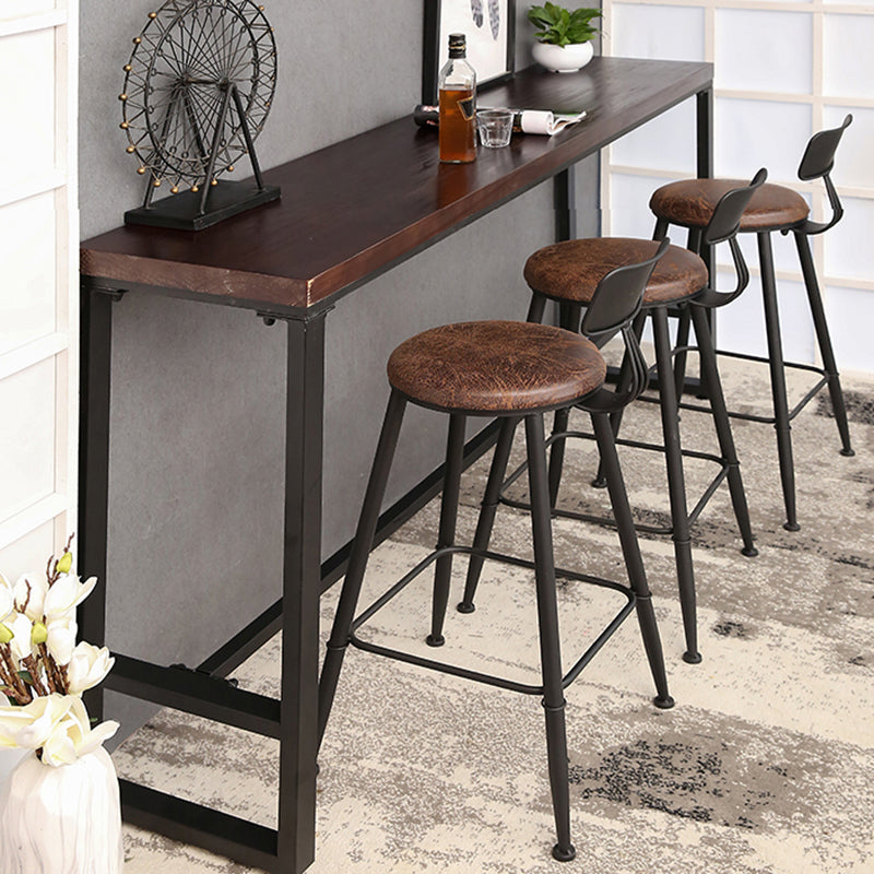 Industrial Bar Dining Table Pine Wood Bar Dining Table with Trestle Base Clearhalo 'Bar Furniture' 'Bar Tables' 'bar_tables' 'furn' 'furn_bar_tables' 'Furniture' 'furniture_bar_tables' 'Kitchen & Dining Furniture' 4898934