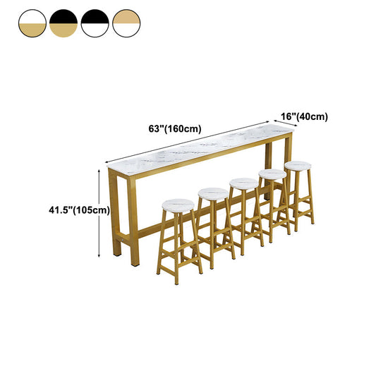 Contemporary Bar Dining Table Rectangle Bar Table with Trestle Base Clearhalo 'Bar Furniture' 'Bar Tables' 'bar_tables' 'furn' 'furn_bar_tables' 'Furniture' 'furniture_bar_tables' 'Kitchen & Dining Furniture' 4898955