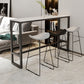 Rectangle Bar Dining Table Modern Bar Dining Table with Trestle Base in Black 70.9"L x 15.7"W x 41.3"H White Without Chairs Clearhalo 'Bar Furniture' 'Bar Tables' 'bar_tables' 'furn' 'furn_bar_tables' 'Furniture' 'furniture_bar_tables' 'Kitchen & Dining Furniture' 4898963