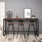 Pine Wood Bar Dining Table Brown Industrial Bar Table with Trestle Base in Black 78.7"L x 15.7"W x 41.3"H Without Chairs Clearhalo 'Bar Furniture' 'Bar Tables' 'bar_tables' 'furn' 'furn_bar_tables' 'Furniture' 'furniture_bar_tables' 'Kitchen & Dining Furniture' 4898989