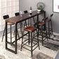 Pine Wood Bar Dining Table Brown Industrial Bar Table with Trestle Base in Black 63"L x 15.7"W x 41.3"H Without Chairs Clearhalo 'Bar Furniture' 'Bar Tables' 'bar_tables' 'furn' 'furn_bar_tables' 'Furniture' 'furniture_bar_tables' 'Kitchen & Dining Furniture' 4898991