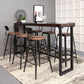 Pine Wood Bar Dining Table Brown Industrial Bar Table with Trestle Base in Black Clearhalo 'Bar Furniture' 'Bar Tables' 'bar_tables' 'furn' 'furn_bar_tables' 'Furniture' 'furniture_bar_tables' 'Kitchen & Dining Furniture' 4898996