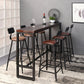 Pine Wood Bar Dining Table Brown Industrial Bar Table with Trestle Base in Black Clearhalo 'Bar Furniture' 'Bar Tables' 'bar_tables' 'furn' 'furn_bar_tables' 'Furniture' 'furniture_bar_tables' 'Kitchen & Dining Furniture' 4898998