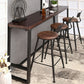 Pine Wood Bar Dining Table Brown Industrial Bar Table with Trestle Base in Black Clearhalo 'Bar Furniture' 'Bar Tables' 'bar_tables' 'furn' 'furn_bar_tables' 'Furniture' 'furniture_bar_tables' 'Kitchen & Dining Furniture' 4899001