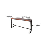Pine Wood Bar Dining Table Brown Industrial Bar Table with Trestle Base in Black Clearhalo 'Bar Furniture' 'Bar Tables' 'bar_tables' 'furn' 'furn_bar_tables' 'Furniture' 'furniture_bar_tables' 'Kitchen & Dining Furniture' 4899002