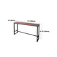 Pine Wood Bar Dining Table Brown Industrial Bar Table with Trestle Base in Black Clearhalo 'Bar Furniture' 'Bar Tables' 'bar_tables' 'furn' 'furn_bar_tables' 'Furniture' 'furniture_bar_tables' 'Kitchen & Dining Furniture' 4899005