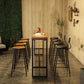 Solid Wood Bar Table Brown Industrial Bar Dining Table with Trestle Base 102.4"L x 15.7"W x 41.3"H Without Chairs Clearhalo 'Bar Furniture' 'Bar Tables' 'bar_tables' 'furn' 'furn_bar_tables' 'Furniture' 'furniture_bar_tables' 'Kitchen & Dining Furniture' 4899010