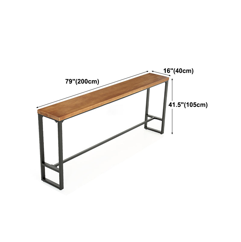 Solid Wood Bar Table Brown Industrial Bar Dining Table with Trestle Base Clearhalo 'Bar Furniture' 'Bar Tables' 'bar_tables' 'furn' 'furn_bar_tables' 'Furniture' 'furniture_bar_tables' 'Kitchen & Dining Furniture' 4899018