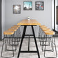 Pine Wood Bar Dining Table Rectangle Industrial Bar Table with Black Trestle Base 78.7"L x 15.7"W x 41.3"H Without Chairs Clearhalo 'Bar Furniture' 'Bar Tables' 'bar_tables' 'furn' 'furn_bar_tables' 'Furniture' 'furniture_bar_tables' 'Kitchen & Dining Furniture' 4899040