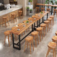 Pine Wood Bar Table Industrial Rectangle Bar Table with Black Trestle Base Clearhalo 'Bar Furniture' 'Bar Tables' 'bar_tables' 'furn' 'furn_bar_tables' 'Furniture' 'furniture_bar_tables' 'Kitchen & Dining Furniture' 4899083