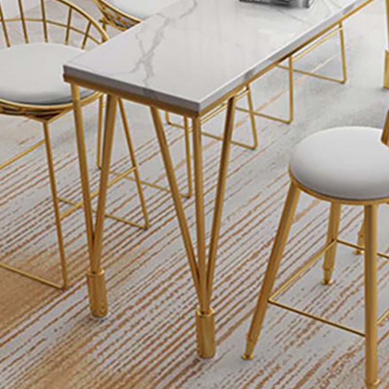 Stone Bar Dining Table Traditional Luxury Rectangle Bar Table with 4 Legs Clearhalo 'Bar Furniture' 'Bar Tables' 'bar_tables' 'furn' 'furn_bar_tables' 'Furniture' 'furniture_bar_tables' 'Kitchen & Dining Furniture' 4899100