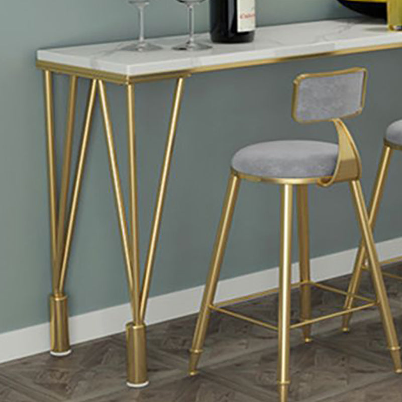 Stone Bar Dining Table Traditional Luxury Rectangle Bar Table with 4 Legs Clearhalo 'Bar Furniture' 'Bar Tables' 'bar_tables' 'furn' 'furn_bar_tables' 'Furniture' 'furniture_bar_tables' 'Kitchen & Dining Furniture' 4899101